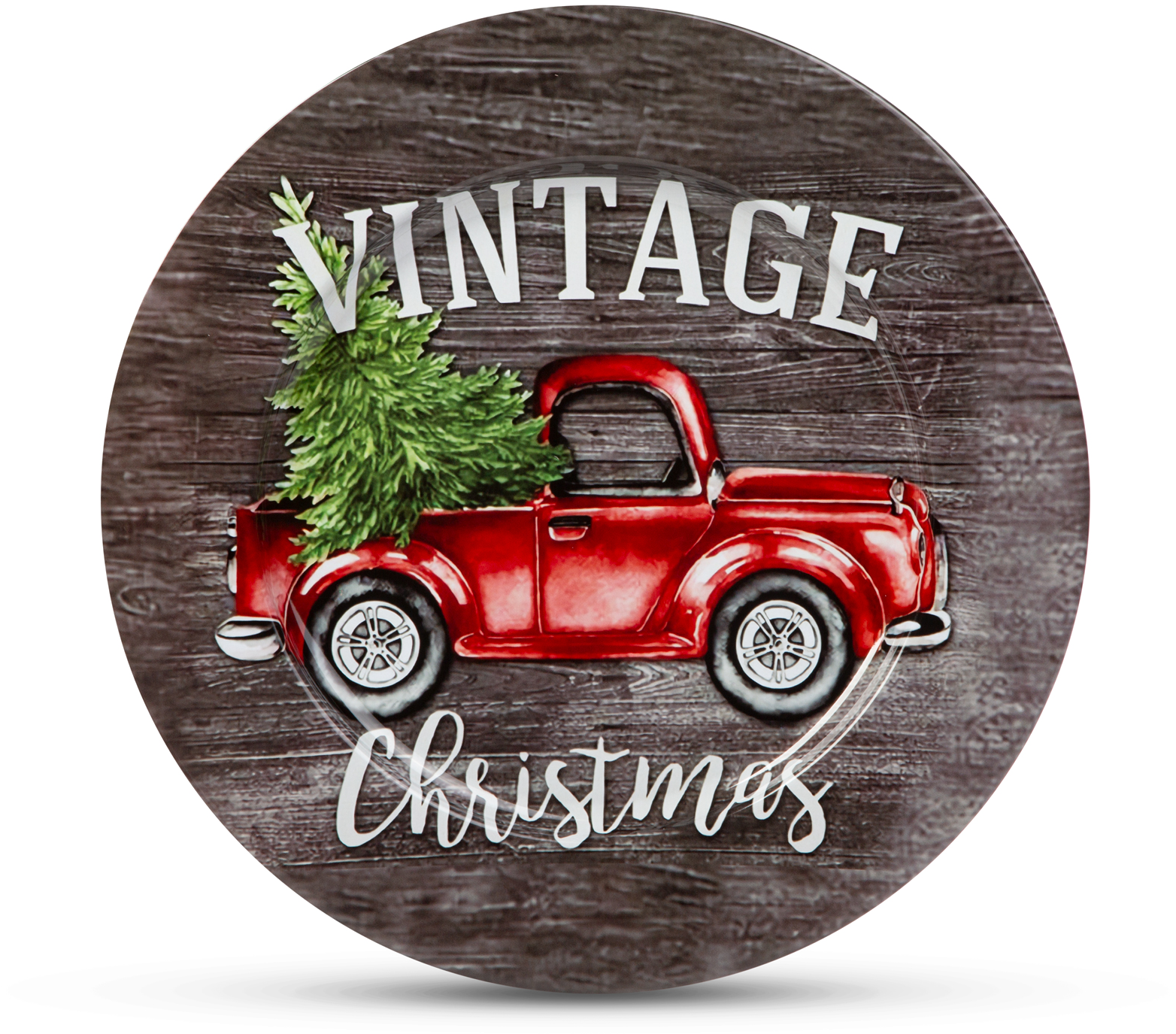 FAMILY CHRISTMAS Karácsonyi tálca, fém, "Vintage", 33 cm (58555D)