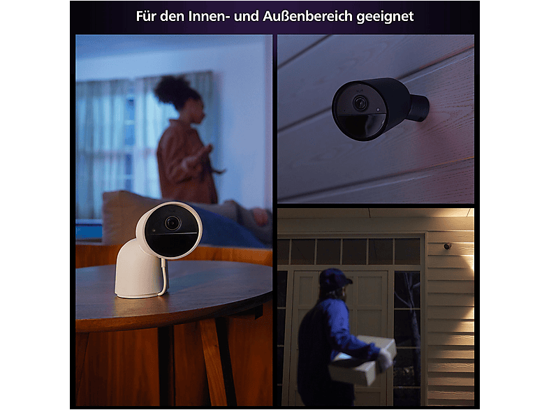 Philips Hue Secure, Überwachungskamera (Anzahl Kameras: 1, für Innen + Außen, Nachtsichtfunktion, Netzbetrieb, Schwarz) — Foto 2 von 5