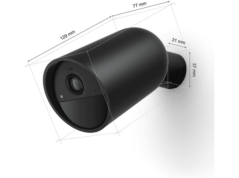 Philips Hue Secure, Überwachungskamera (Anzahl Kameras: 1, für Innen + Außen, Nachtsichtfunktion, Akkubetrieb, Schwarz) — Foto 3 von 5