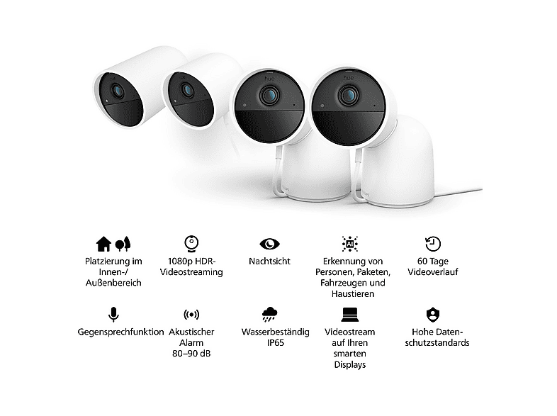 Philips Hue Secure, Überwachungskamera (Anzahl Kameras: 1, für Innen + Außen, Nachtsichtfunktion, Netzbetrieb, Weiß) — Foto 5 von 5