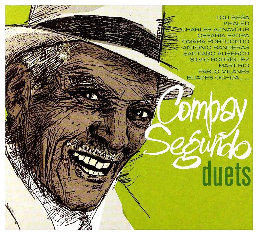 Compay Segundo mosolyogva az album borítóján. Az album címe 'Duets', előadók neveivel.