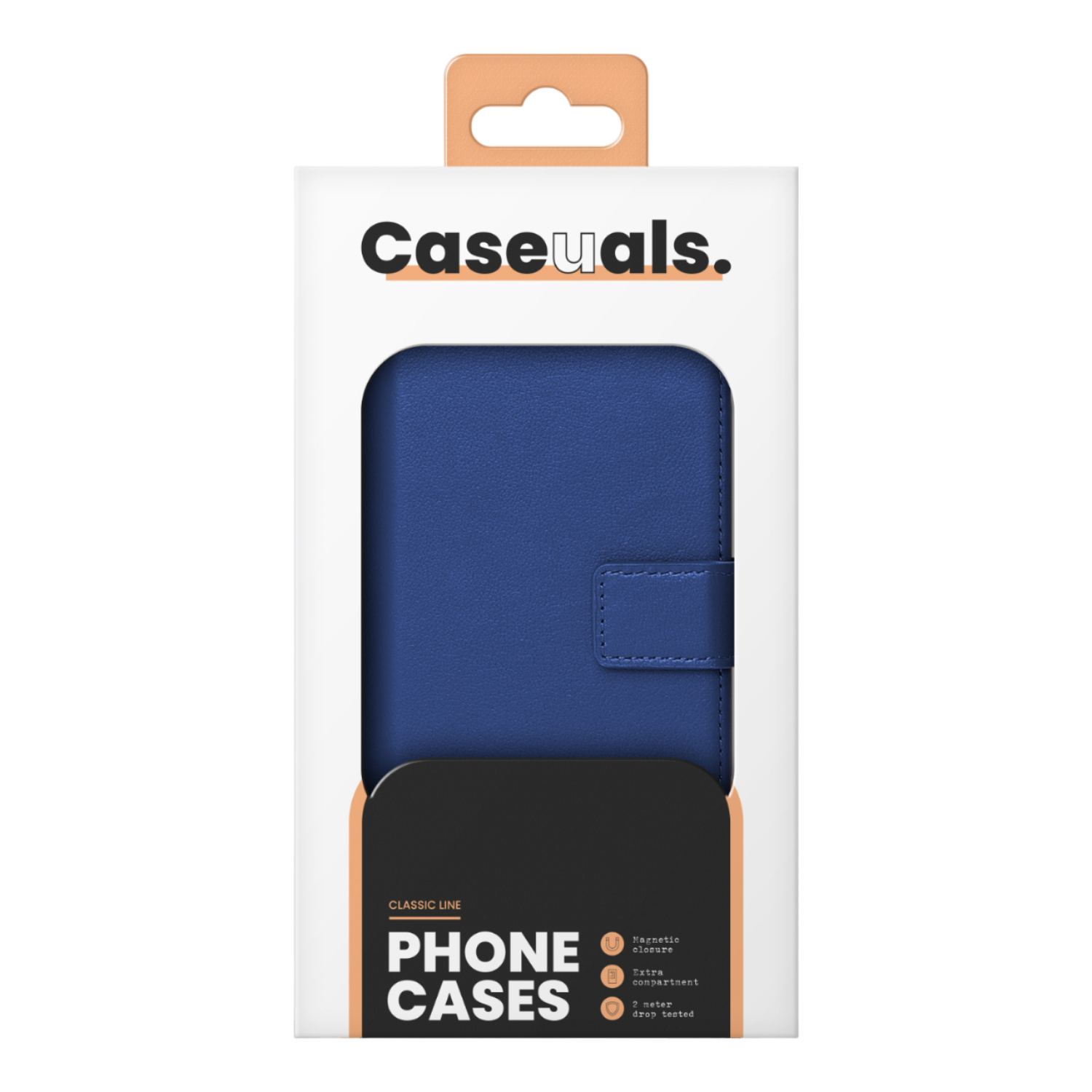 Caseuals 2-in-1 Leather Wallet Bookcase Met Magsafe Voor Apple Iphone 15 Plus Blauw