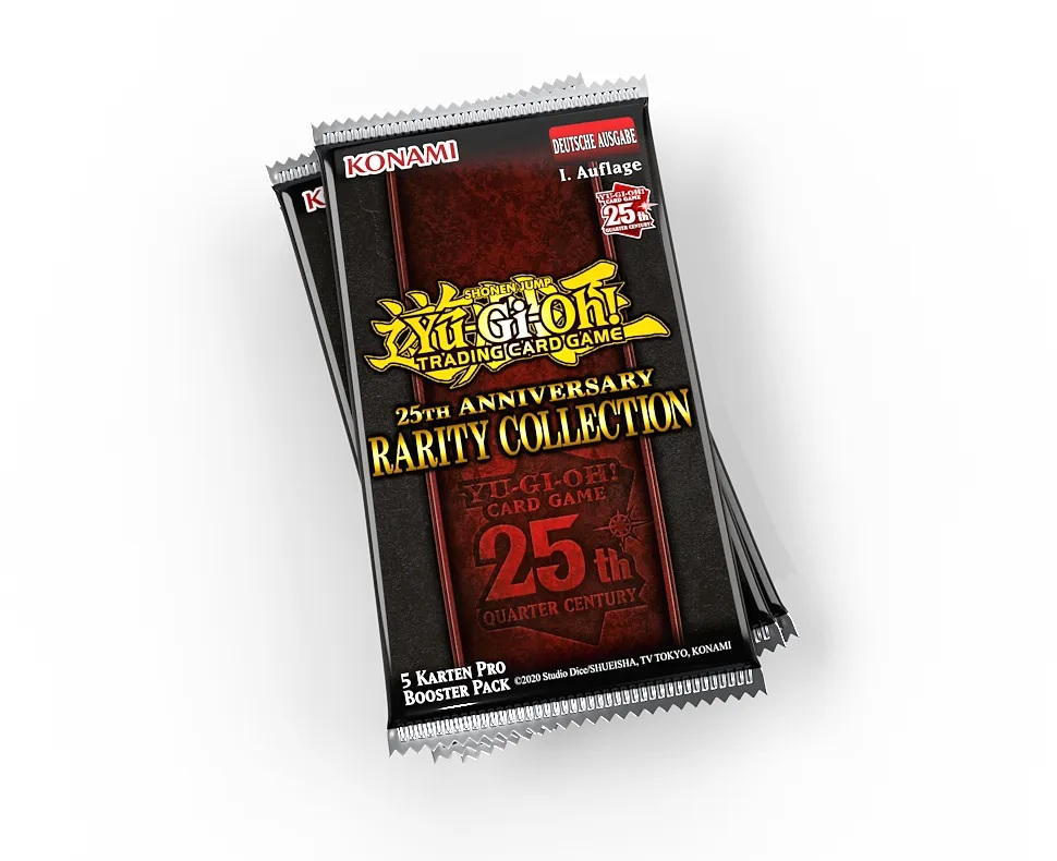ENTERTAINM. Coll. Sammelkarten YGO Pack Booster KONAMI 3er Rarity DIGITAL 25th Anniversary