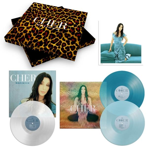 Cher album borítója és a kapcsolódó elemek, beleértve a bakelitlemezeket, egy dobozt és egy fotót.