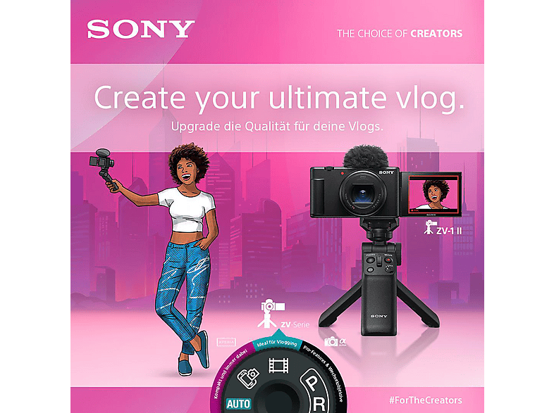 Thumbnail - SONY ZV-1 II Vlog Digitalkamera Schwarz, 2.7x opt. Zoom, Xtra Fine Selfie-Touchdisplay, WLAN