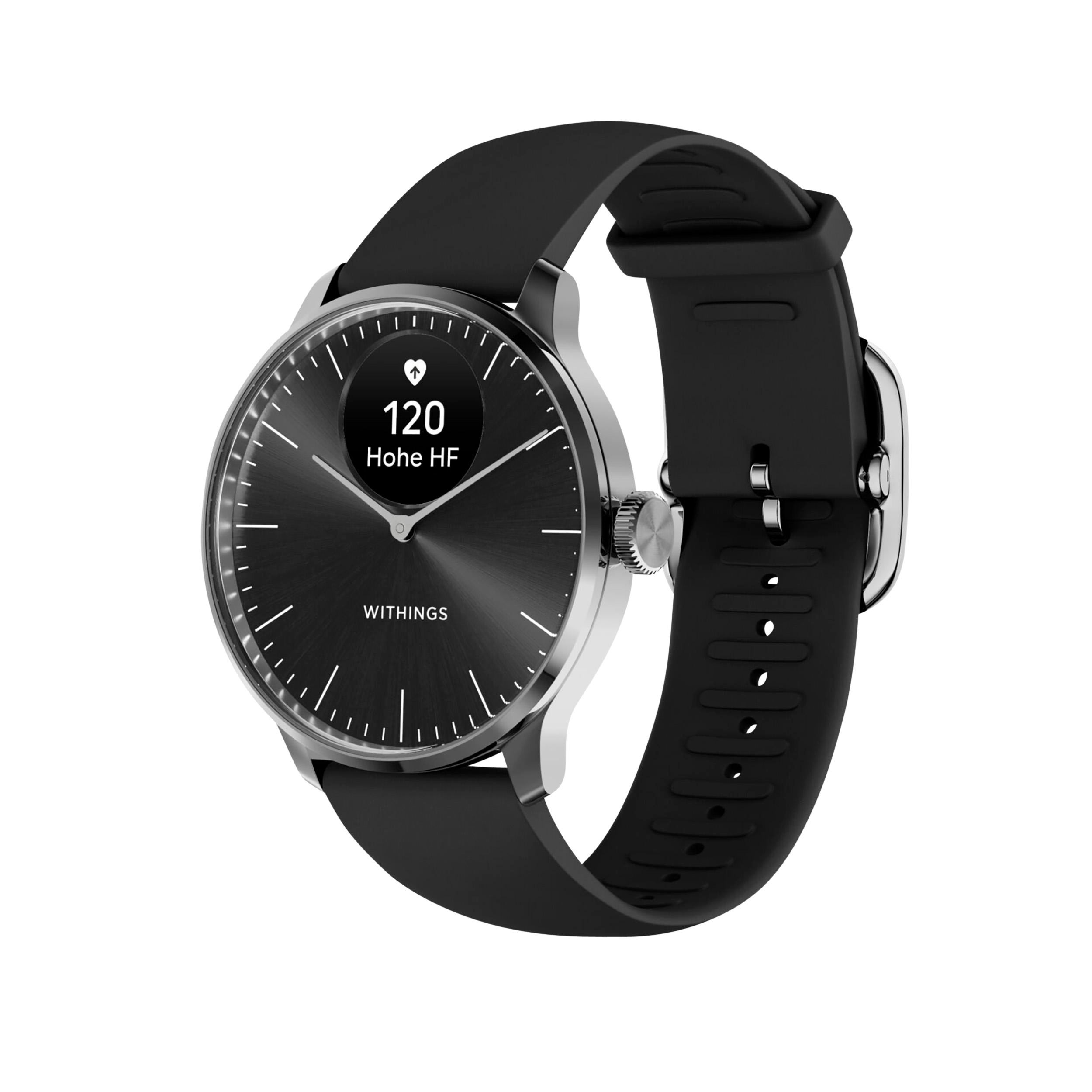 WITHINGS ScanWatch Light Edelstahl Kautschuk, Edelstahl, mm, Schwarz Armbandmaterial: Smartwatch 37