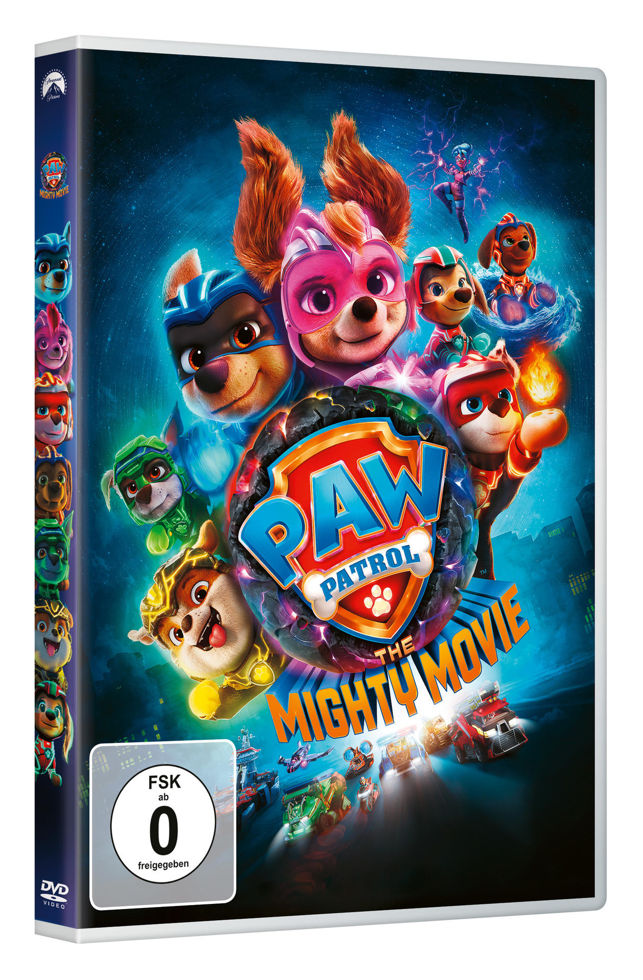 DVD-Hülle mit Zeichentrickhunden in einem Filmplakat.