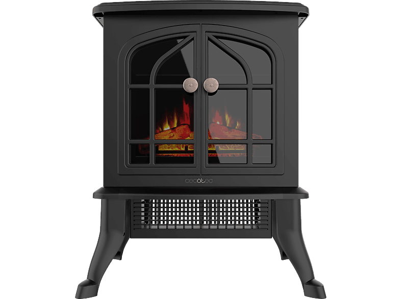 Chimenea eléctrica - Cecotec ReadyWarm 2000 Flames, W, 2 niveles, Termostato ajustable, Control de llamas, Black