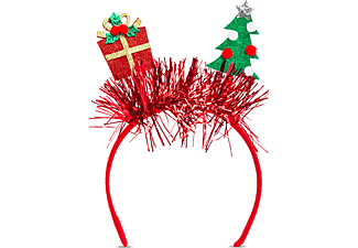 FAMILY CHRISTMAS Karácsonyi hajráf, piros, ajándék, karácsonyfa, 20 cm (58574A)
