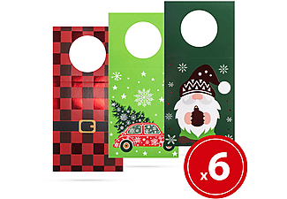 FAMILY CHRISTMAS Karácsonyi italosüveg kártya, 6 db / csomag (58686)
