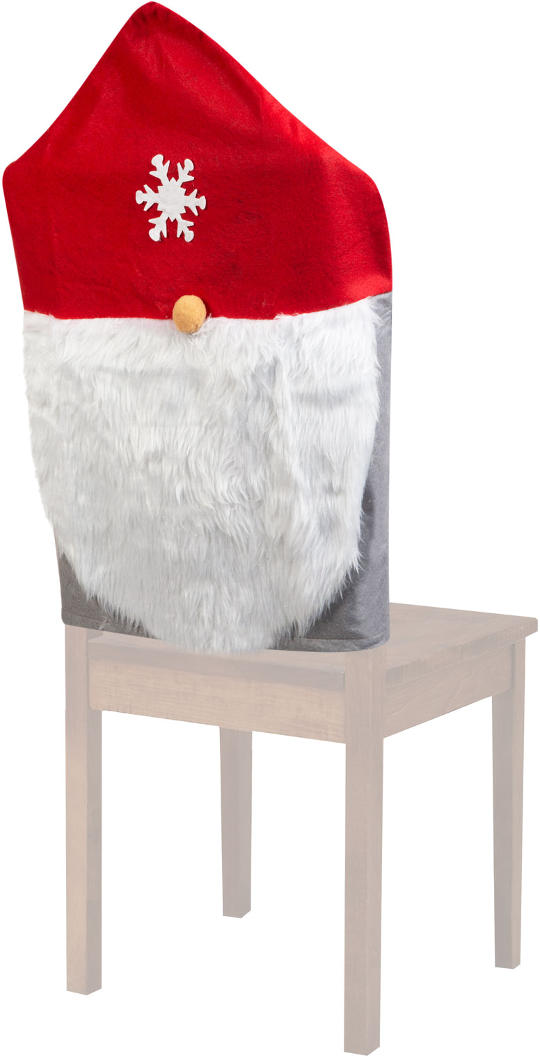 FAMILY CHRISTMAS Karácsonyi székdekor, skandináv manó, 50 x 60 cm, piros/szürke (58735A)