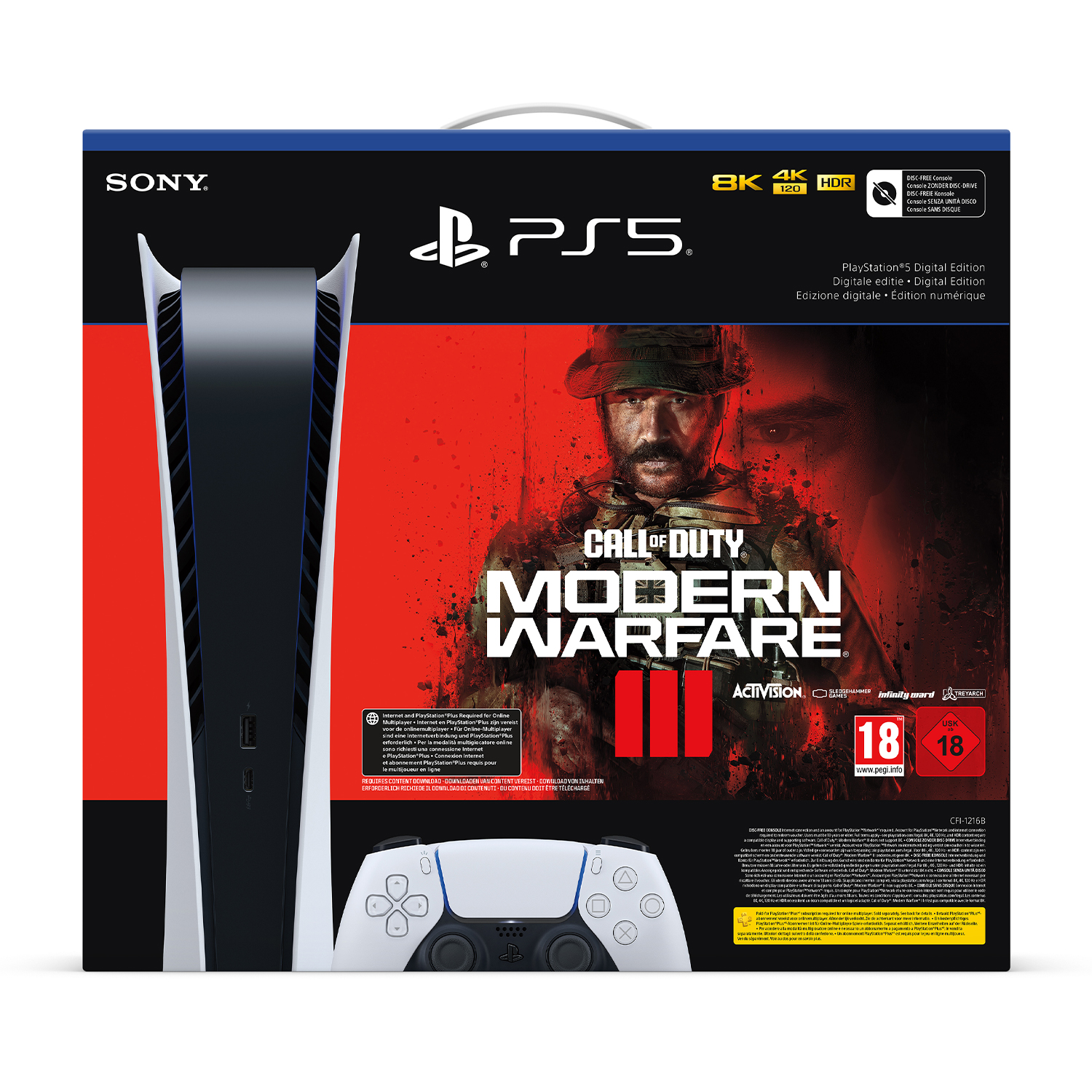 Sony PS5 Digital C + Cod: Mw3, White
