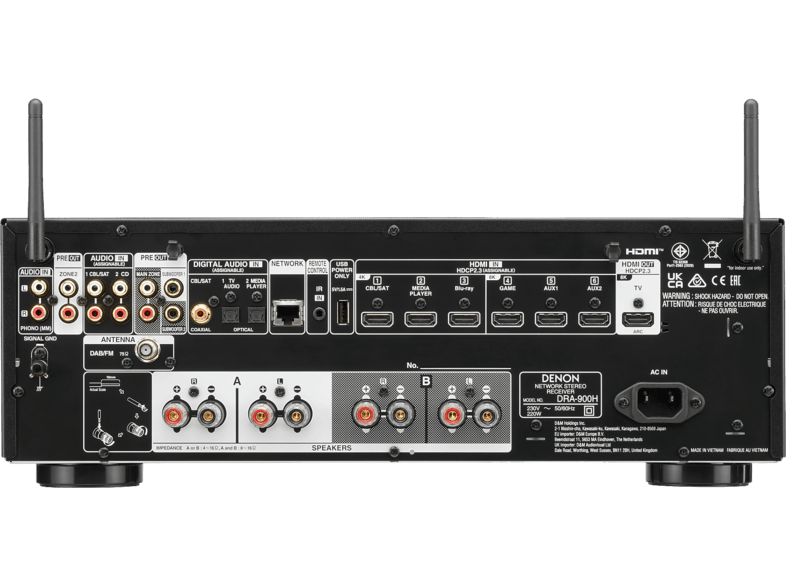 Denon DRA-900H 2.2-Kanal 8K-AV-Receiver mit HEOS Built-in, Black; Stereo Receiver — Foto 2 von 2