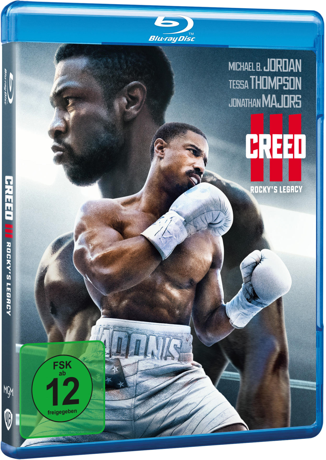 Creed III Blu-ray Disc-Cover mit Michael B. Jordan.