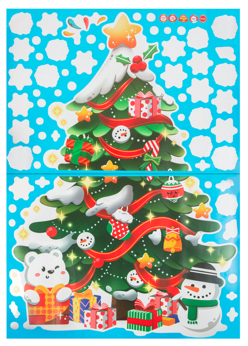 FAMILY CHRISTMAS Karácsonyi matrica szett, karácsonyfa, 62 x 70 cm (58533)