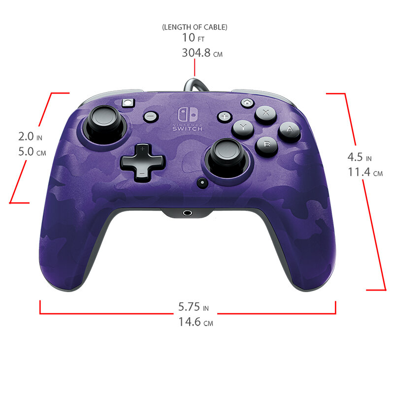 Kontroler PDP Faceoff Deluxe+ Audio Wired Controller - Camo Purple