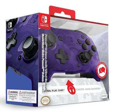 Kontroler PDP Faceoff Deluxe+ Audio Wired Controller - Camo Purple