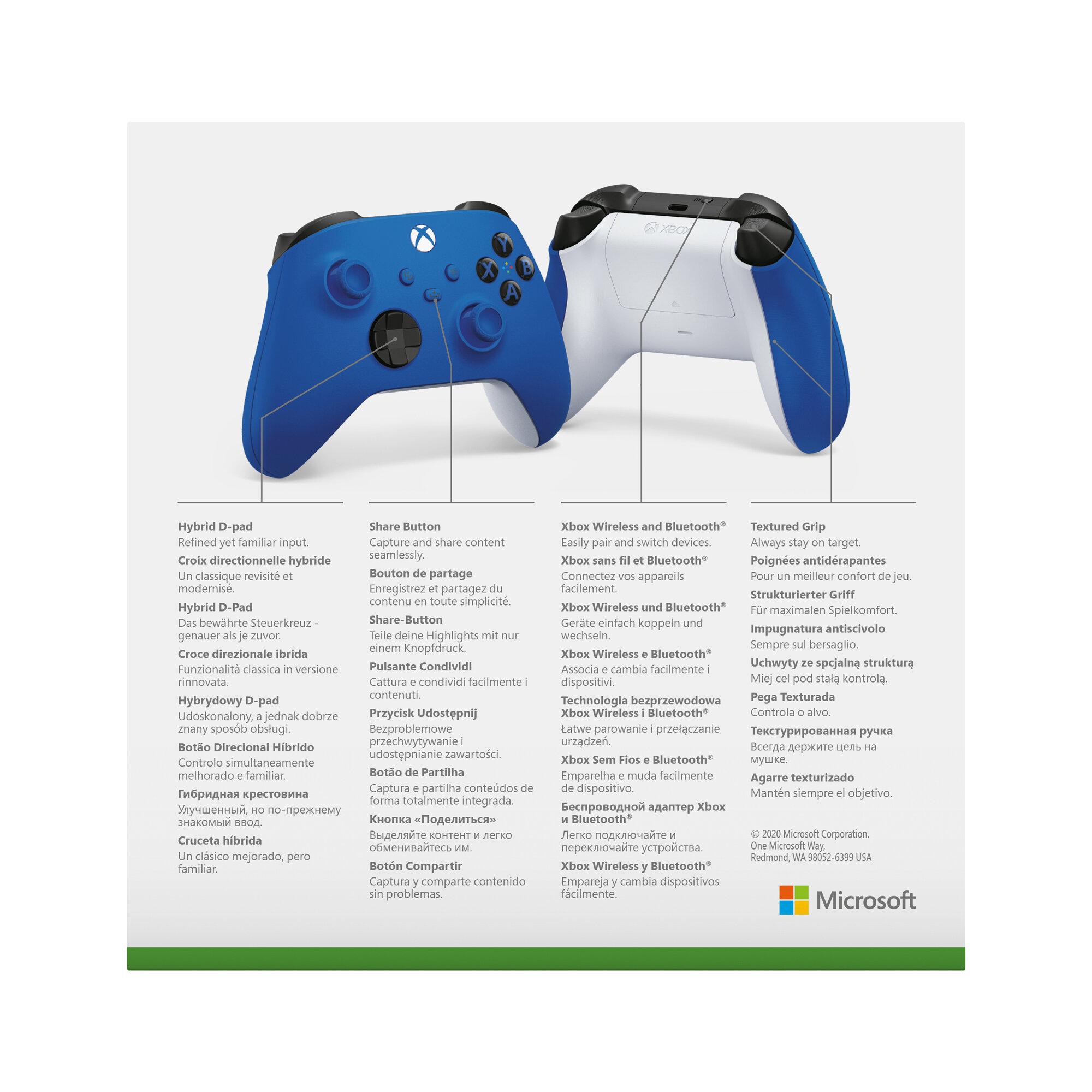 Kontroler bezprzewodowy MICROSOFT QAT-00002 Xbox Shock Blue