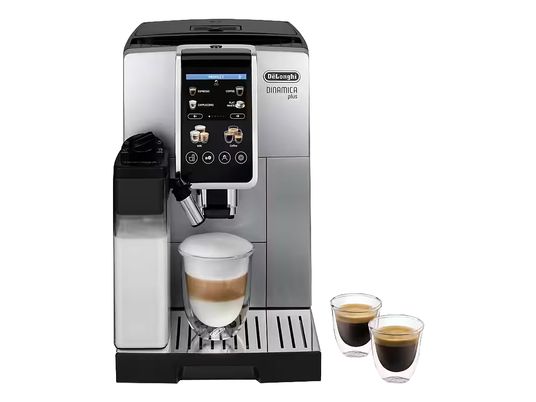 DE-LONGHI Dinamica Plus ECAM380.85.SB - Machine à café automatique (Argent/Noir)
