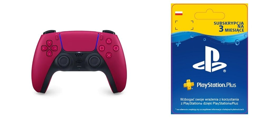 Kontroler bezprzewodowy SONY DualSense Cosmic Red + PlayStation Plus 3 mies.