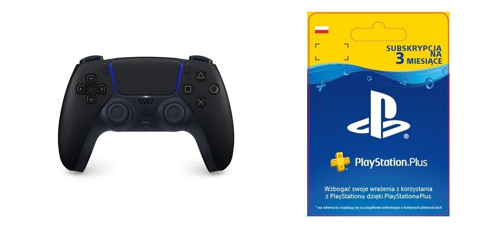 Kontroler bezprzewodowy SONY DualSense Midnight Black + PlayStation Plus 3 mies.