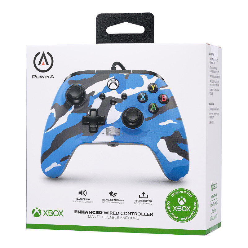 Kontroler POWERA Enhanced Wired Controller Camo Blue do Xbox Series/Xbox One