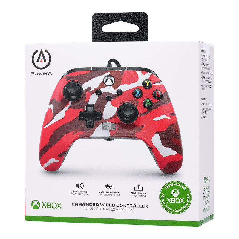 Kontroler POWERA Enhanced Wired Controller Camo Red do Xbox Series/Xbox One