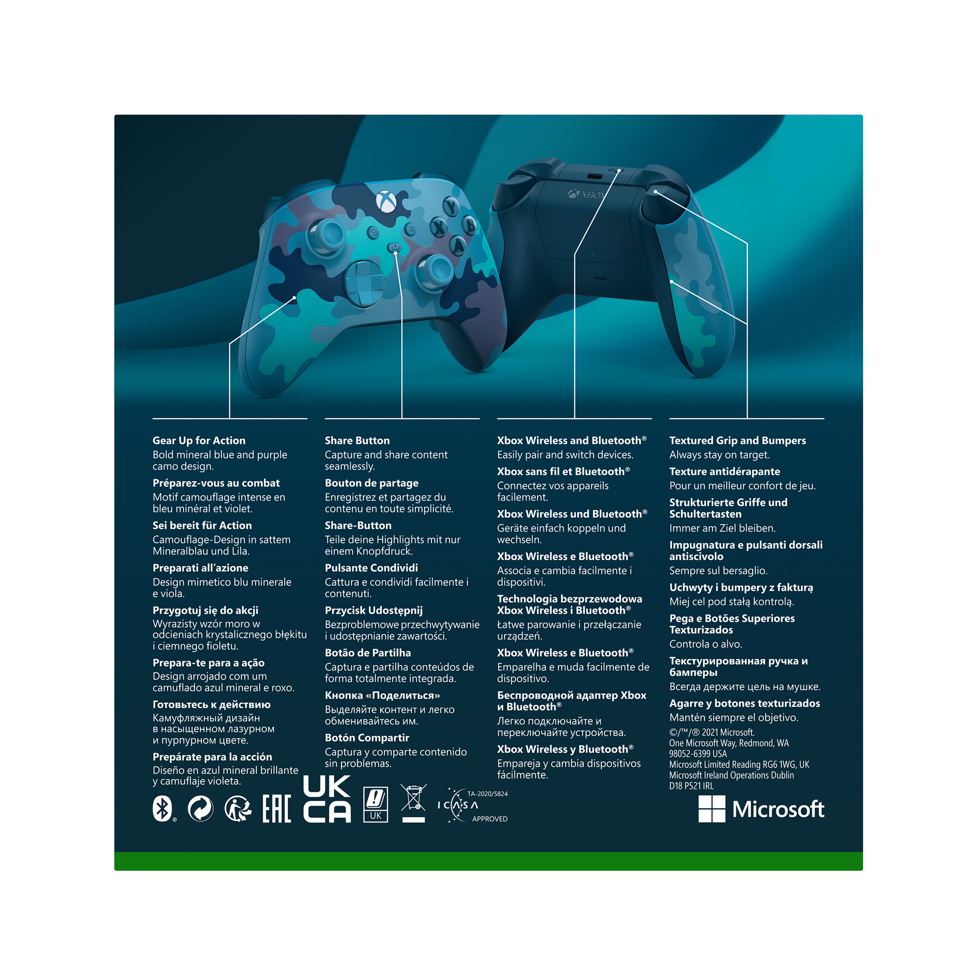 Kontroler bezprzewodowy MICROSOFT QAU-00074 Xbox wersja specjalna Mineral Camo