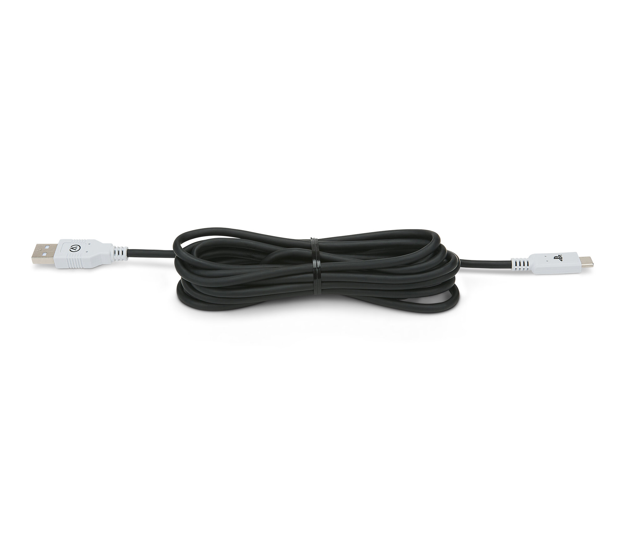 Czarny i biały kabel USB, ze złączem USB-A na jednym końcu i USB-C na drugim.