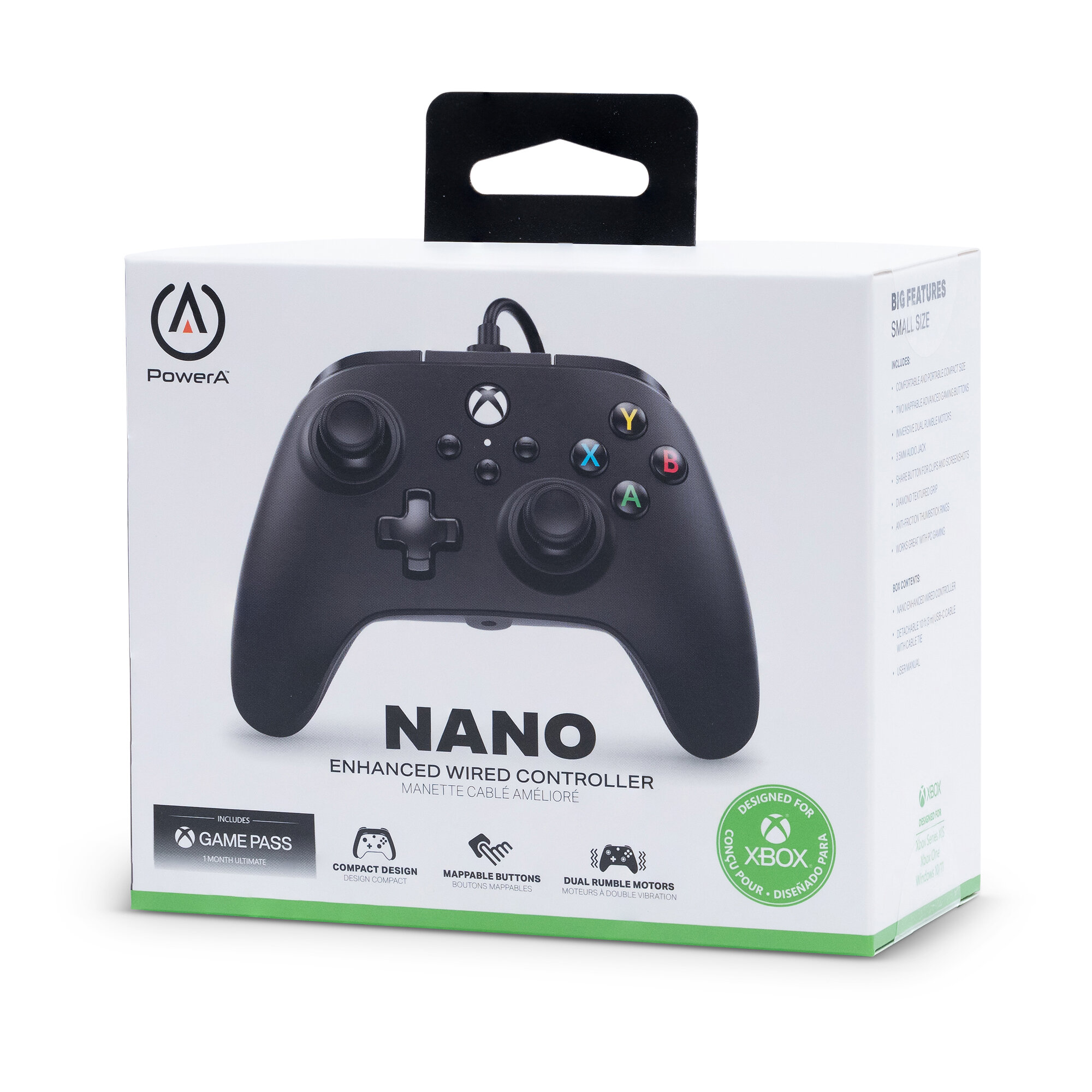 Kontroler przewodowy POWERA NANO Enhanced Czarny do Xbox Series/Xbox One/PC