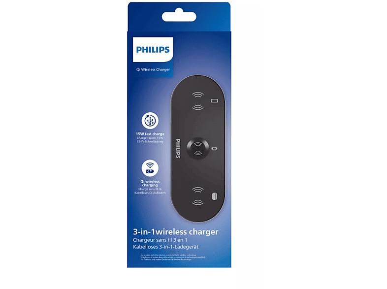 PHILIPS DLP9230NB 3ü 1 Arada Kablosuz Hızlı Şarj Standı Siyah_1