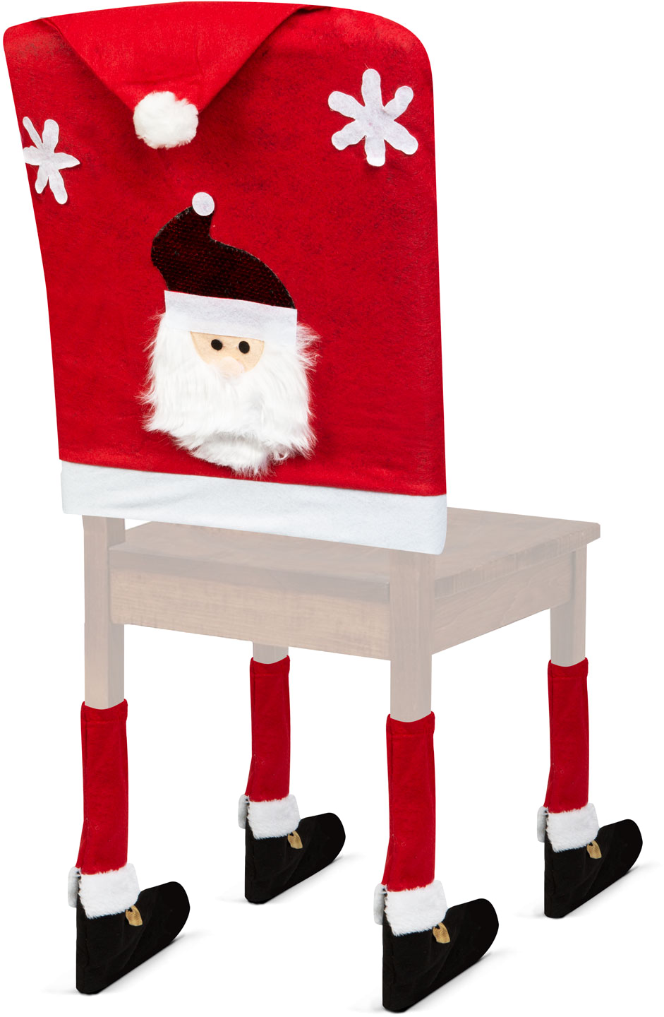 FAMILY CHRISTMAS Karácsonyi székdekor lábbal, Mikulás, 50 x 60 cm (58737A)