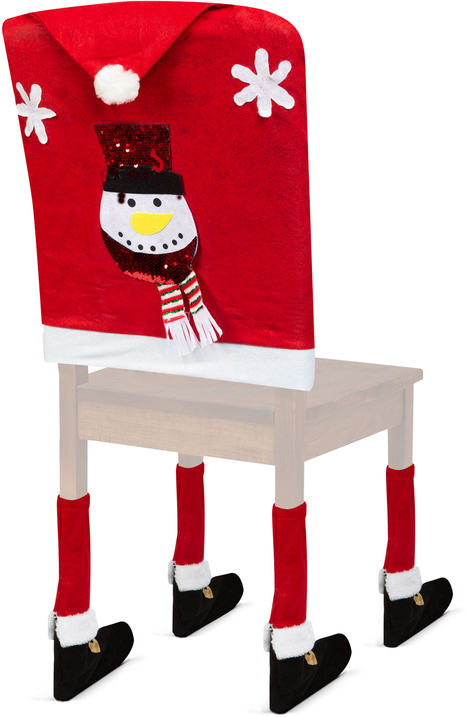 FAMILY CHRISTMAS Karácsonyi székdekor lábbal, Hóember, 50 x 60 cm (58737B)