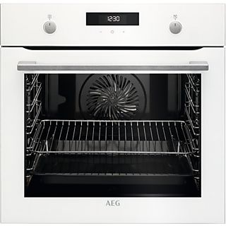 Horno - AEG BEK435120W, Multifunción, Limpieza por agua, 71 l, Función Grill, 60 cm, Blanco