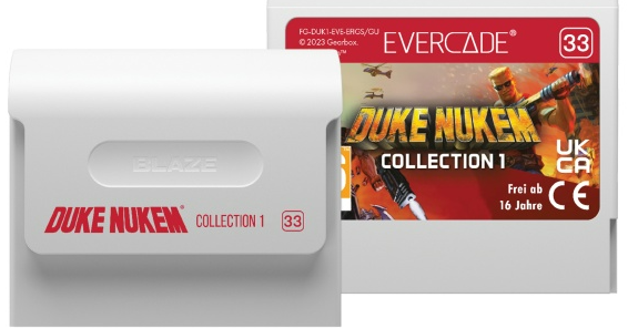Spielkassette mit dem Titel Duke Nukem Collection 1.