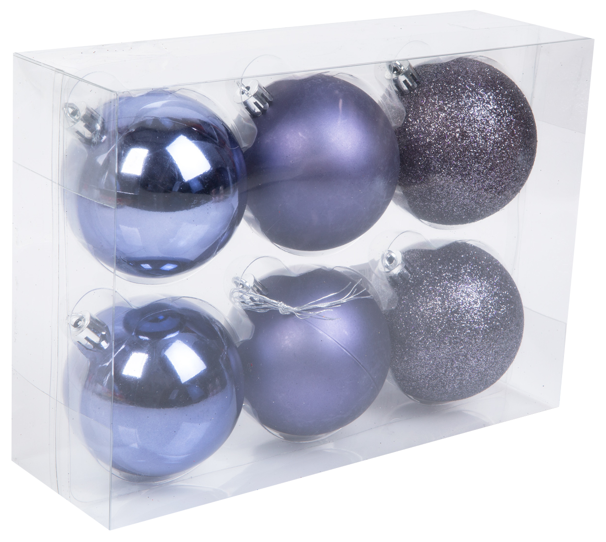 FAMILY CHRISTMAS Karácsonyfadísz szett, gömbdísz, lila, 6 cm, db / szett (58773D)