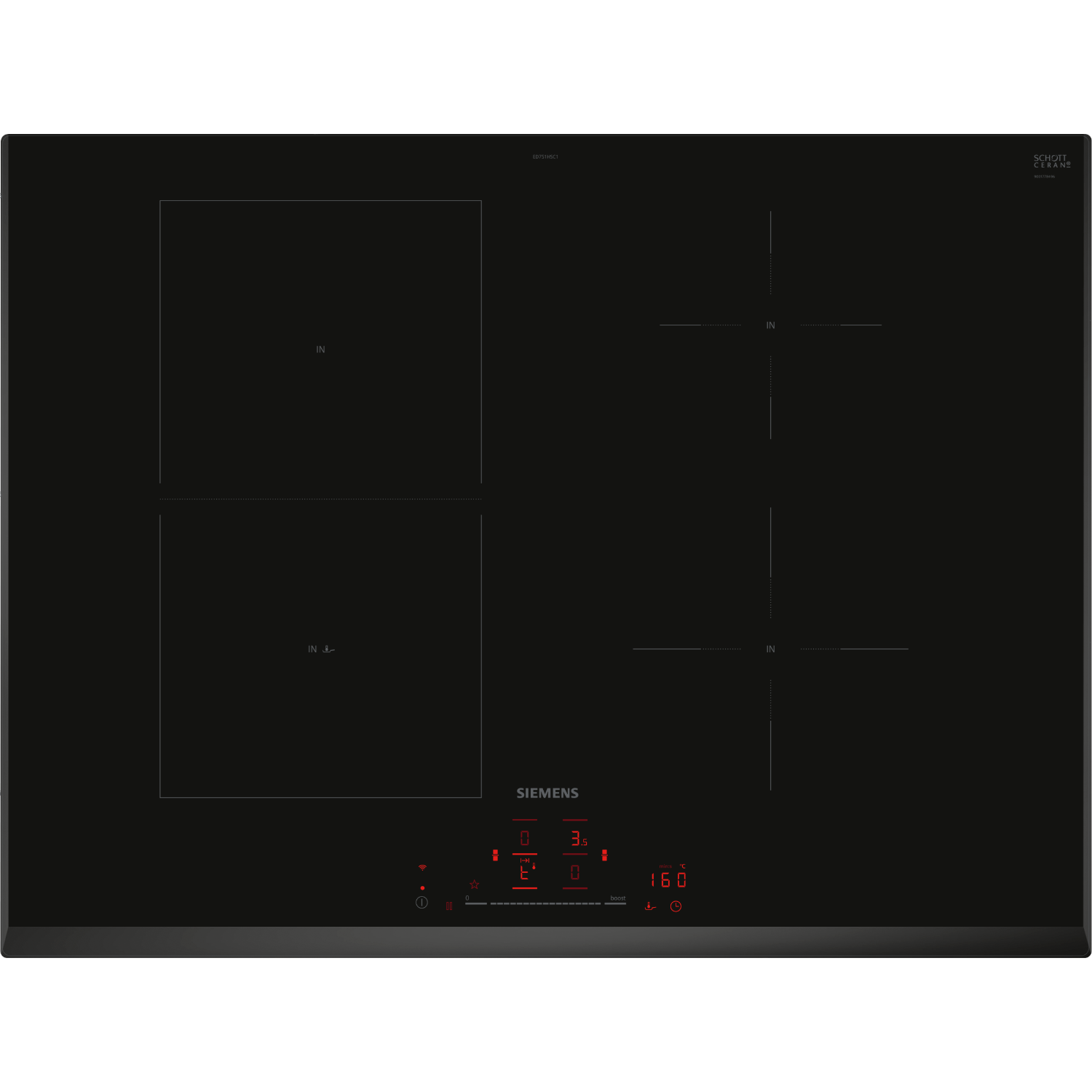 Siemens ED751HSC1E Inductie inbouwkookplaat Zwart