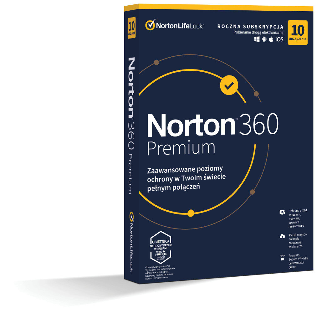 Program Norton 360 Premium PL 75GB (10 urządzeń, 1 rok)