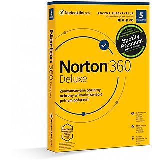 Program Norton 360 Deluxe 50 GB PL (1 rok, 5 urządzeń) + Karta Spotify 20zł