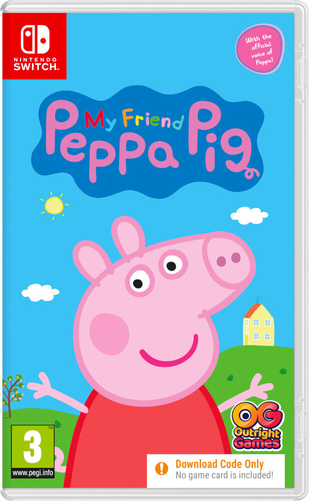 Okładka gry Nintendo Switch: Mój Przyjaciel Świnka Peppa. Peppa się uśmiecha.