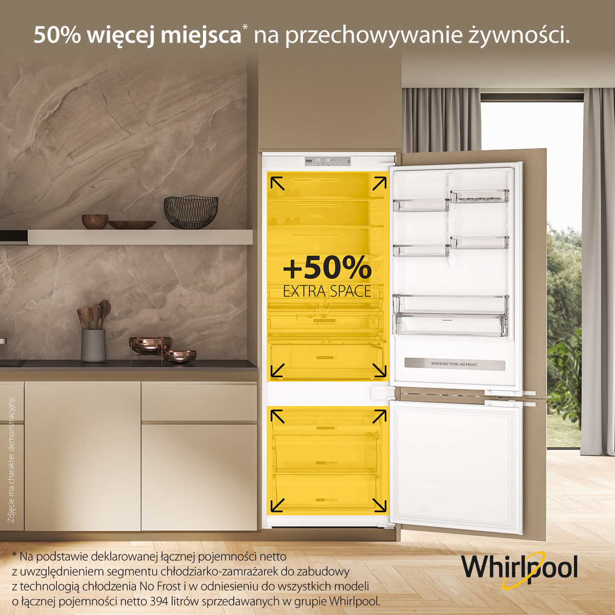 Lodówka do zabudowy WHIRLPOOL WH SP70 T122 193.5cm Total No Frost
