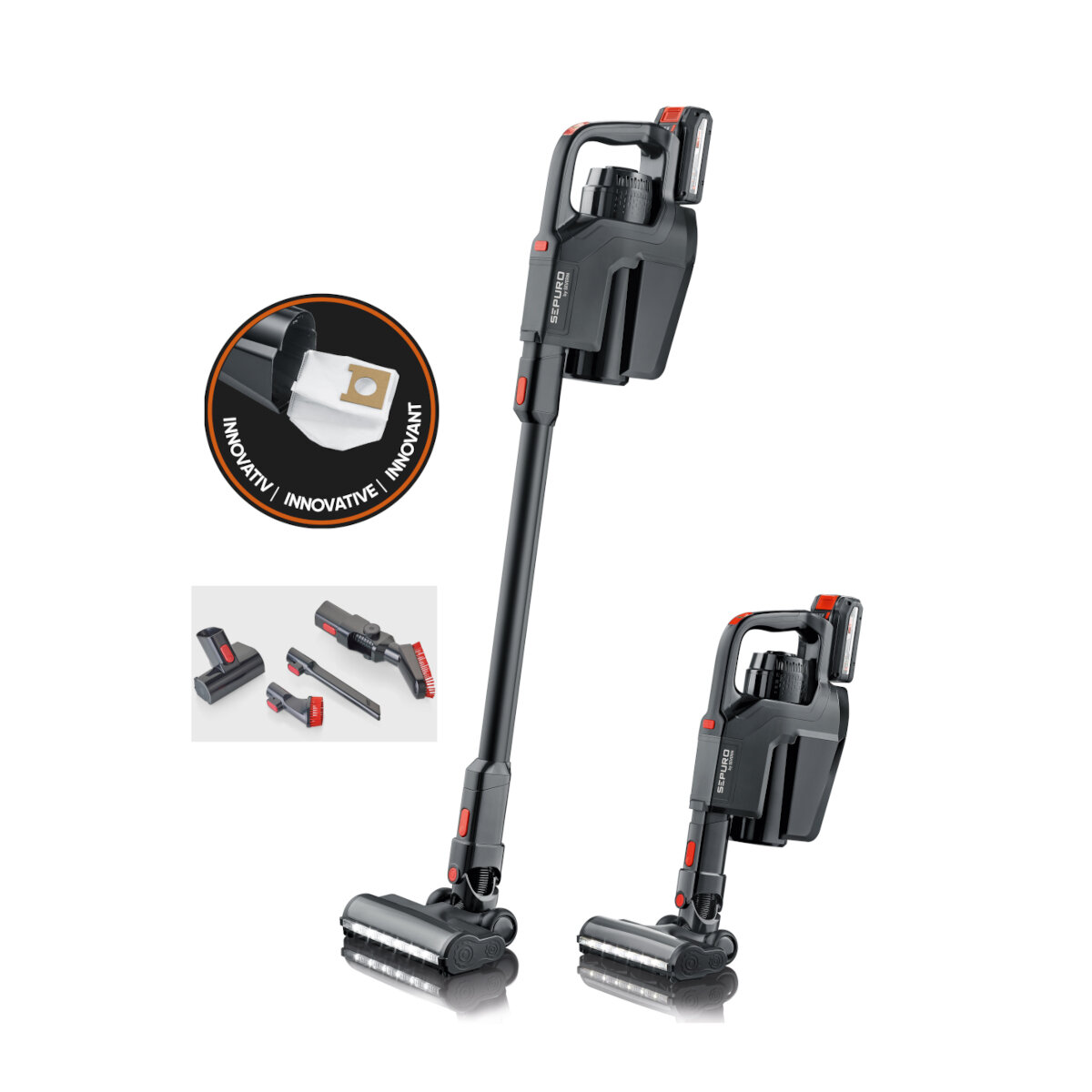 Odkurzacz bezprzewodowy z workiem SEVERIN SEPURO HV 7187