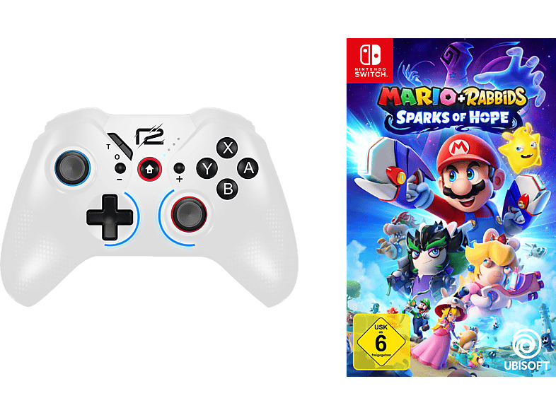 READY 2 GAMING Mario + Rabbids Sparks of Hope + NSW Wireless Pro Pad X Nintendo Switch Hardbundle Mehrfarbig für Nintendo Switch