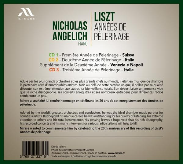CD-Cover für Liszts Années de Pèlerinage, Text und Bild.
