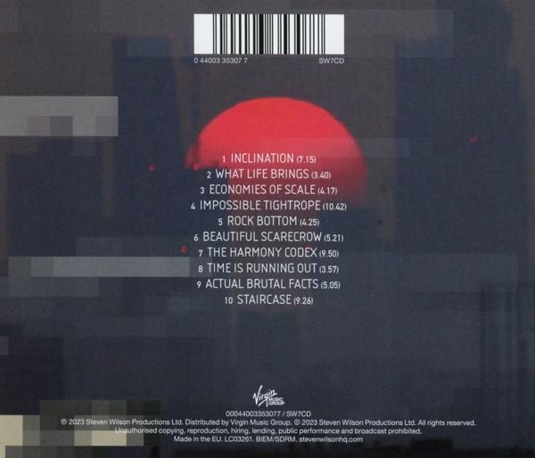 CD-Cover mit Titelliste. Roter Kreis im Hintergrund.