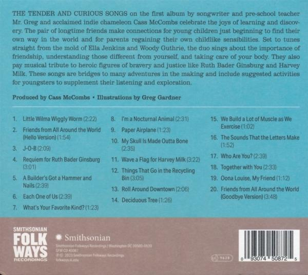 Rückseite einer CD mit Titellisten und Text zur Produktion des Albums.