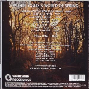 Alice Zawadzki - WITHIN YOU (CD) A IS WORLD.. 