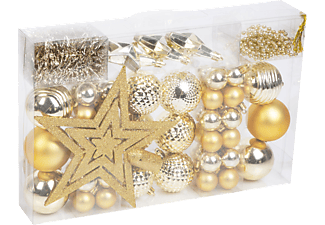 FAMILY CHRISTMAS Karácsonyfadísz szett, arany, 66 részes (58774A)