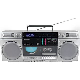 SOUNDMASTER 1980s Style Ghetto Blaster mit DAB+/UKW-Radio, CD/MP3, Kassettenrekorder, USB/Micro-SD, Bluetooth