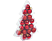 FAMILY CHRISTMAS Karácsonyfadísz szett, 3 féle piros, 3 cm, 17 db / szett (58777B)